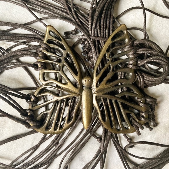 Italian Big Butterfly Plaque Waist Tie Belt main image 7